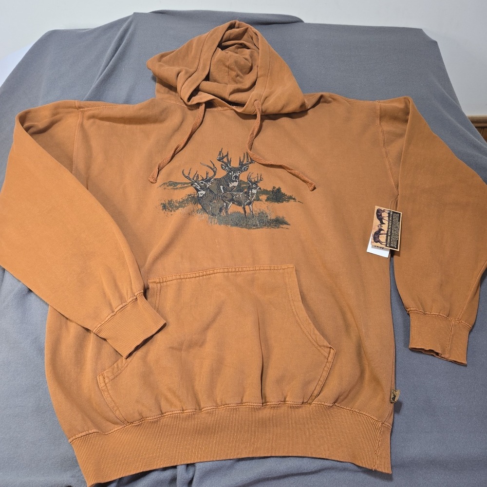 Buckhorn River Hoodie Deer  Sweatshirt Unisex Size 2XL NWT Pigment DYE